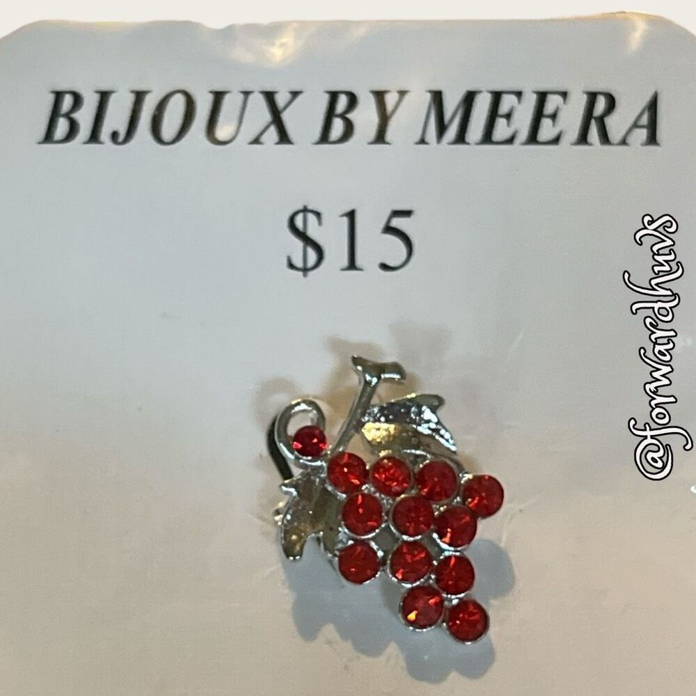 Bundle Sale 3āfor $15 | Bijoux by Meera Silver Tone Red Berry Cluster Pin